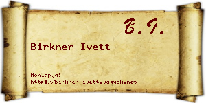 Birkner Ivett névjegykártya